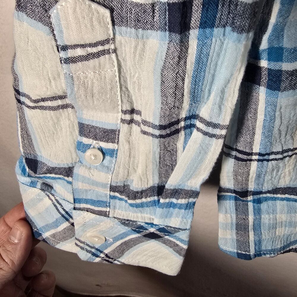 North River Outfitters Womens Size 2XL Plaid Button Down Shirt Blue Gray New - Picture 4 of 13